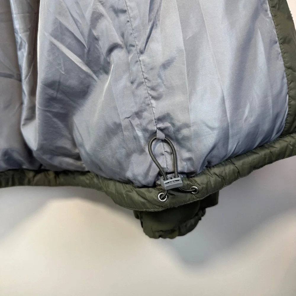 Eddie Bauer Puffer Jacket Mens Large Olive Green Goose Down‎ Ripstop Zip Hiking